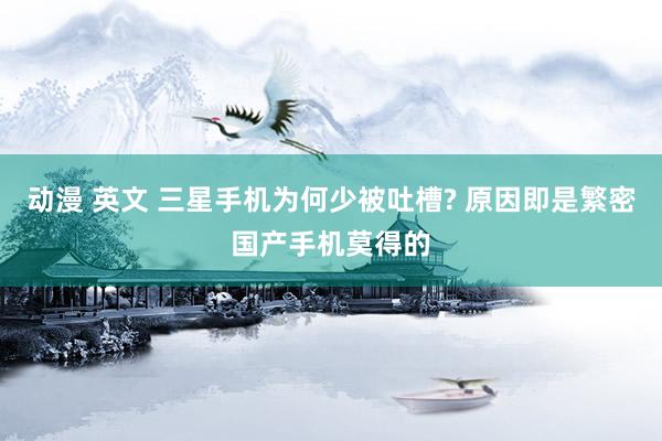 动漫 英文 三星手机为何少被吐槽? 原因即是繁密国产手机莫得的