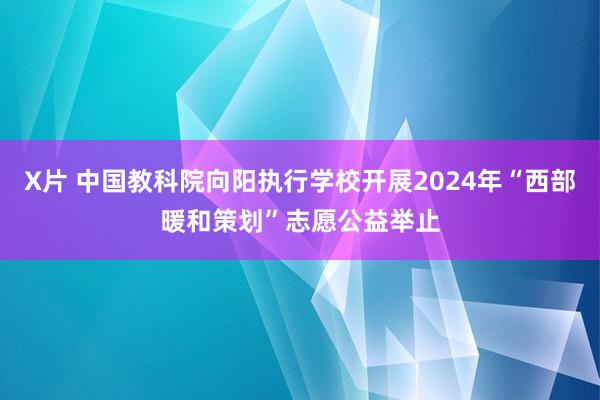 X片 中国教科院向阳执行学校开展2024年“西部暖和策划”志愿公益举止
